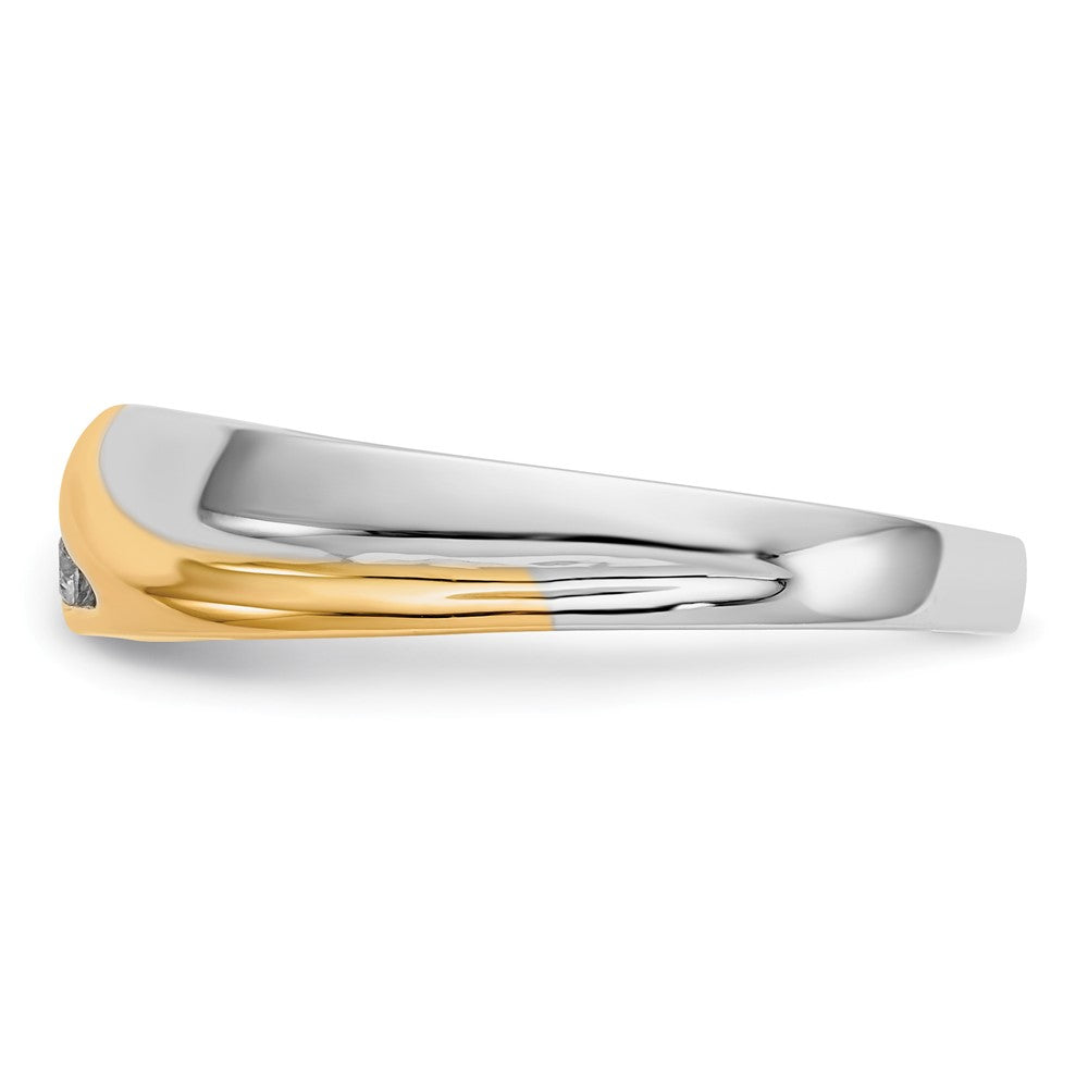 14k Two-tone 1/6ct Lab Grown Diamond VS/SI+ G+ 4 Stone Comp Men's Ring