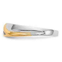 14k Two-tone 1/6ct Lab Grown Diamond VS/SI+ G+ 4 Stone Comp Men's Ring
