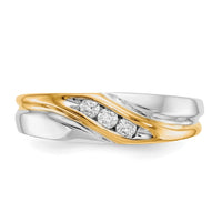 14k Two-tone 1/6ct Lab Grown Diamond VS/SI+ G+ 4 Stone Comp Men's Ring