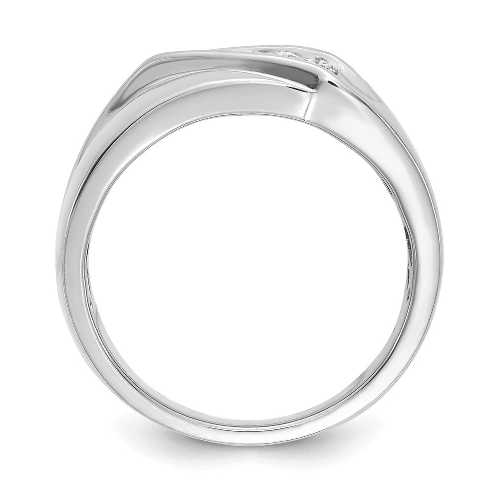 14k White Gold 1/3 ct Lab Grown Diamond VS/SI+ G+ 5 Stone Comp Men's Ring