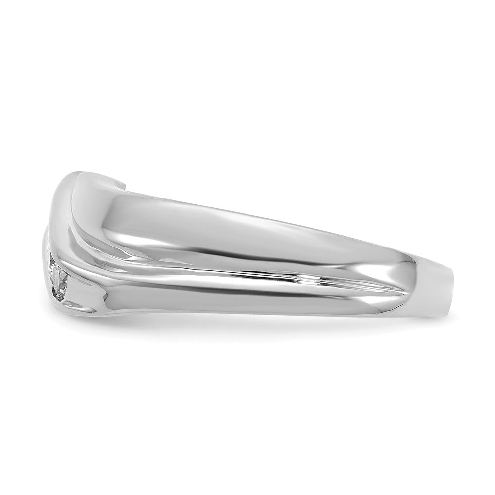 14k White Gold 1/3 ct Lab Grown Diamond VS/SI+ G+ 5 Stone Comp Men's Ring