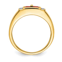 14k 1/20 ct Lab Grown Diamond VS/SI+ G+ & Created Ruby Men's Ring
