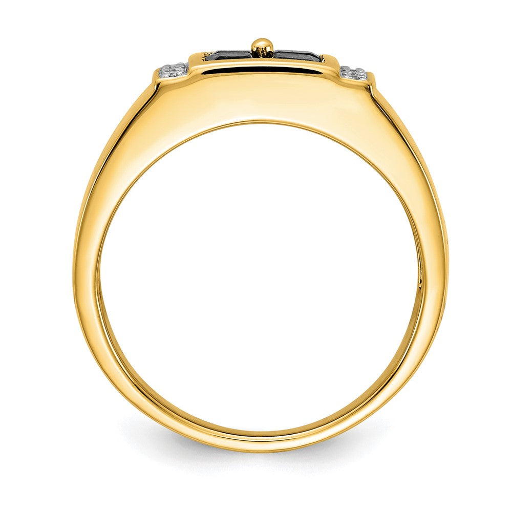 14k 1/20 ct Lab Grown Diamond VS/SI+ G+ & Cr Sapphire Men's Ring