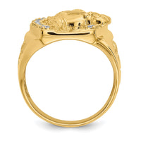 14k 1/2 ct Lab Grown Diamond VS/SI+ G+ Horseshoe with Horse Men's Ring
