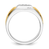 14k Two-Tone 3/8 ct Lab Grown Diamond VS/SI+ G+ Square Cluster Men's Ring