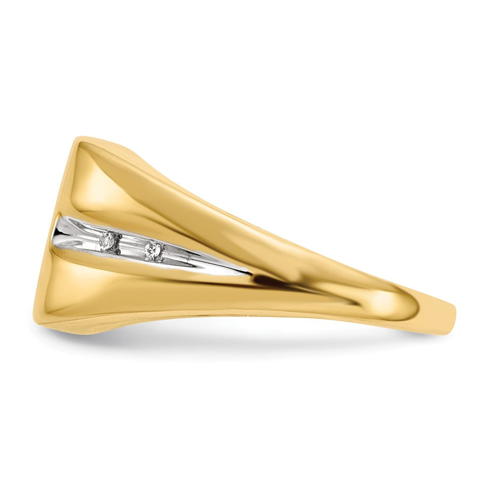 14k .02 ct Lab Grown Diamond VS/SI+ G+ & Onyx Cross Men's Ring