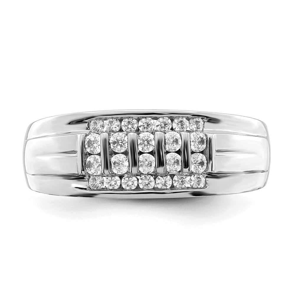 10k White Gold 1/2 ct Lab Grown Diamond VS/SI+ G+ Complete Men's Ring