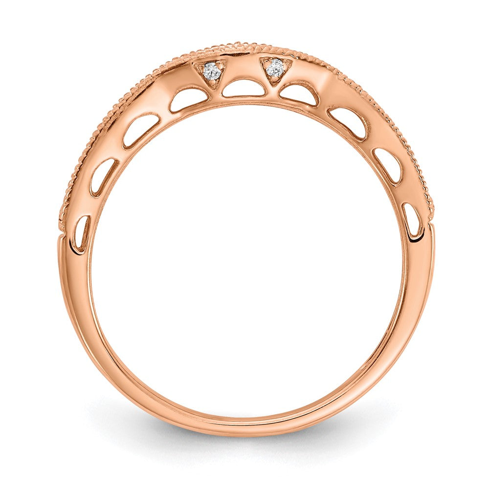 14kr 1/4ct Lab Grown Diamond VS/SI+ G+ Comp Contoured Wedding Band