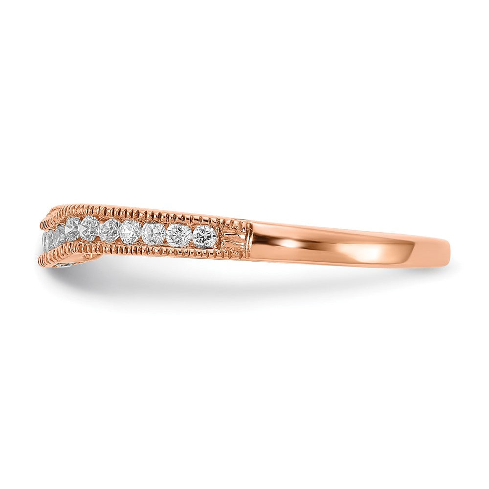 14kr 1/4ct Lab Grown Diamond VS/SI+ G+ Comp Contoured Wedding Band