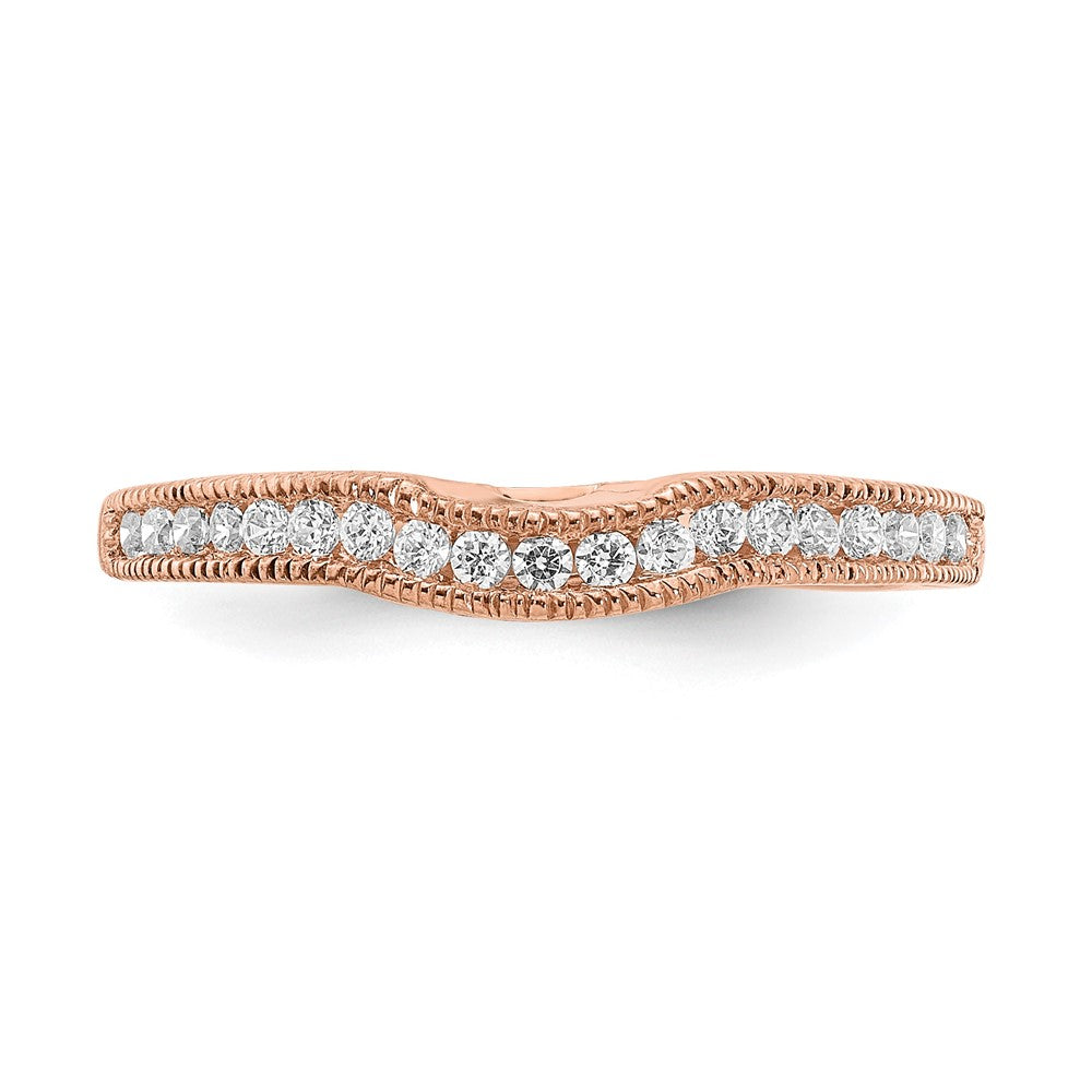 14kr 1/4ct Lab Grown Diamond VS/SI+ G+ Comp Contoured Wedding Band