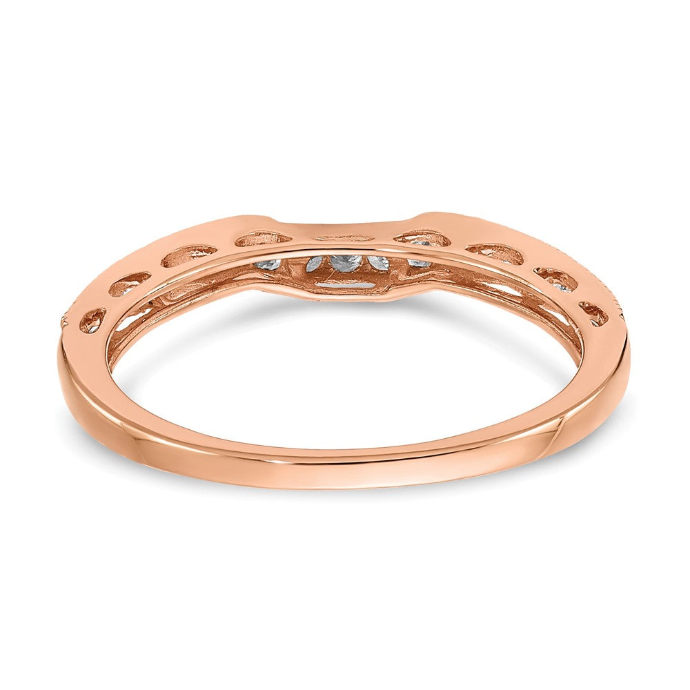 14kr 1/4ct Lab Grown Diamond VS/SI+ G+ Comp Contoured Wedding Band