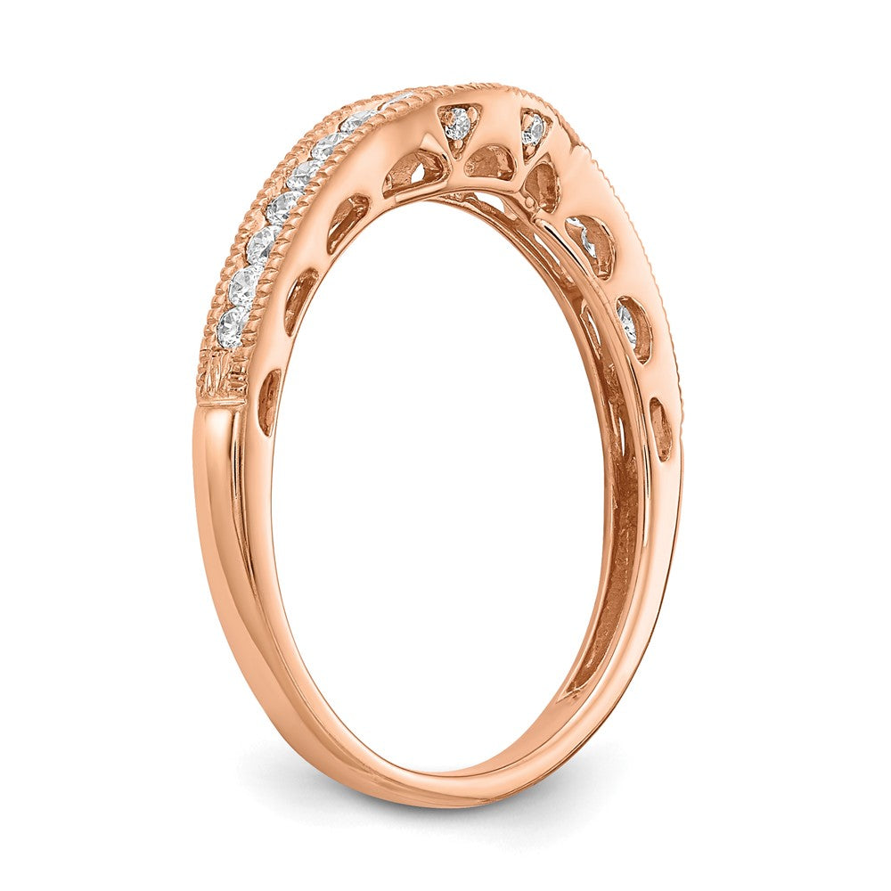 14kr 1/4ct Lab Grown Diamond VS/SI+ G+ Comp Contoured Wedding Band