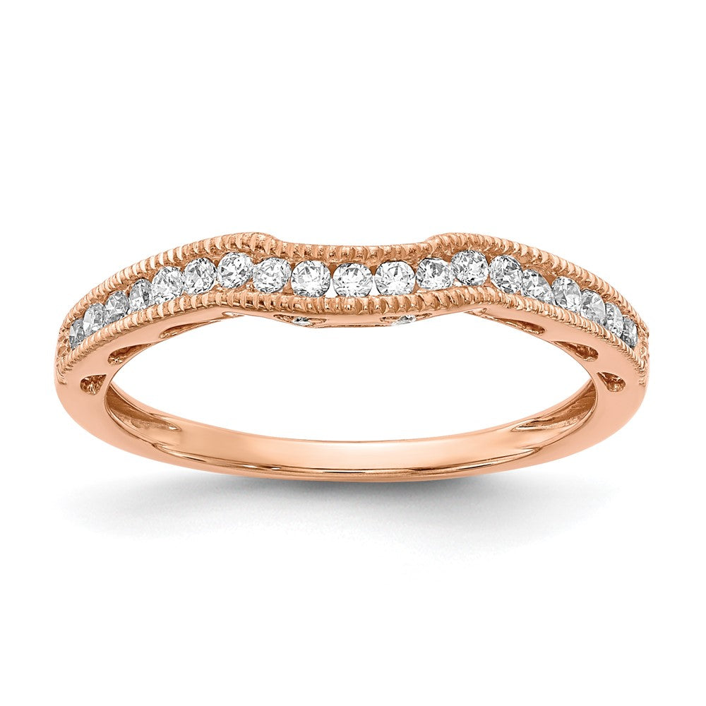 14kr 1/4ct Lab Grown Diamond VS/SI+ G+ Comp Contoured Wedding Band