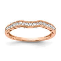 14kr 1/4ct Lab Grown Diamond VS/SI+ G+ Comp Contoured Wedding Band