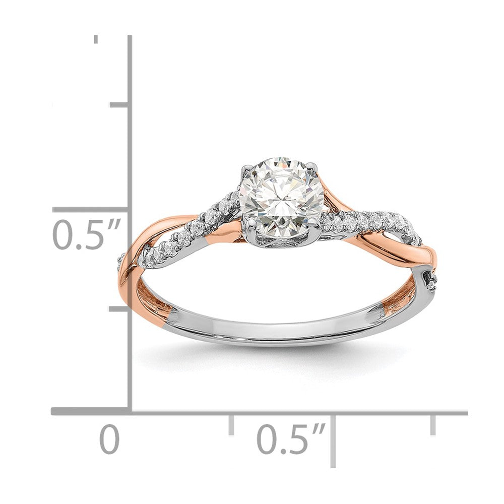 14k Two-tone 5/8 ct Lab Grown Diamond VS/SI+ G+ Comp Engagement Ring