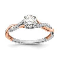 14ktt 5/8ct Lab Grown Dia VS/SI+ G+ Comp Engagement Ring