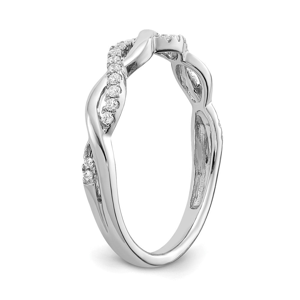 14kw 1/8ct Lab Grown Diamond VS/SI+ G+ Comp Twist Wedding Band