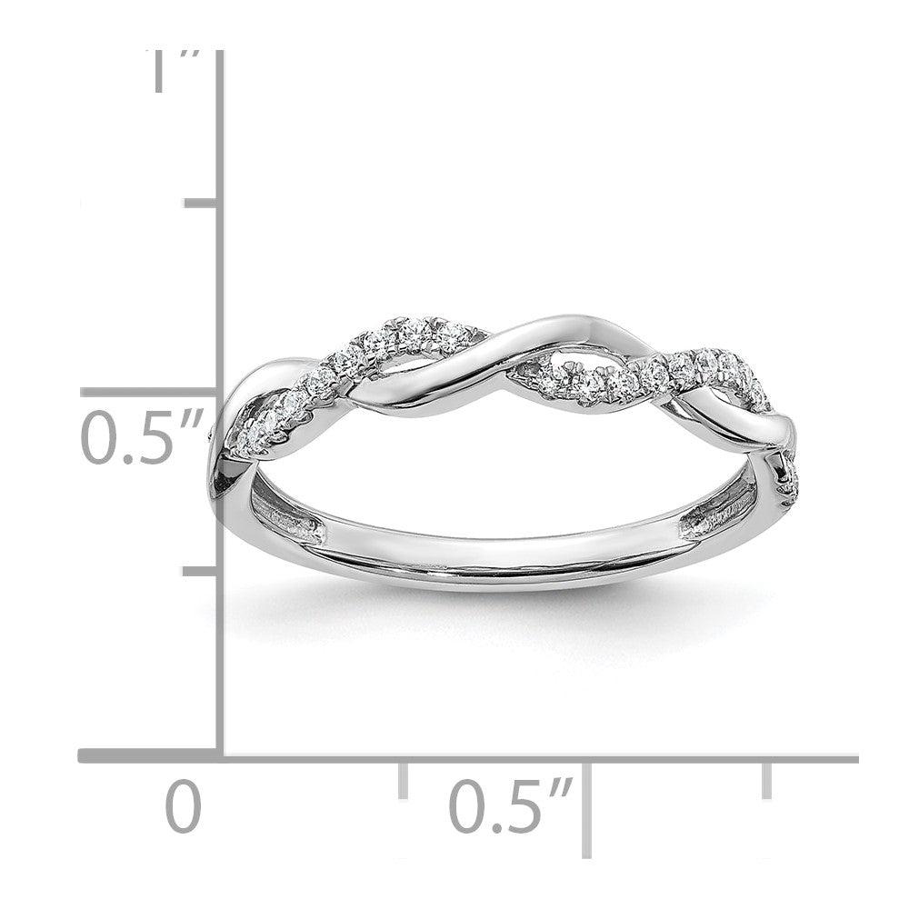 14kw 1/8ct Lab Grown Diamond VS/SI+ G+ Comp Twist Wedding Band