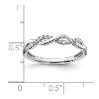 14kw 1/8ct Lab Grown Diamond VS/SI+ G+ Comp Twist Wedding Band