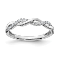 14kw 1/8ct Lab Grown Diamond VS/SI+ G+ Comp Twist Wedding Band