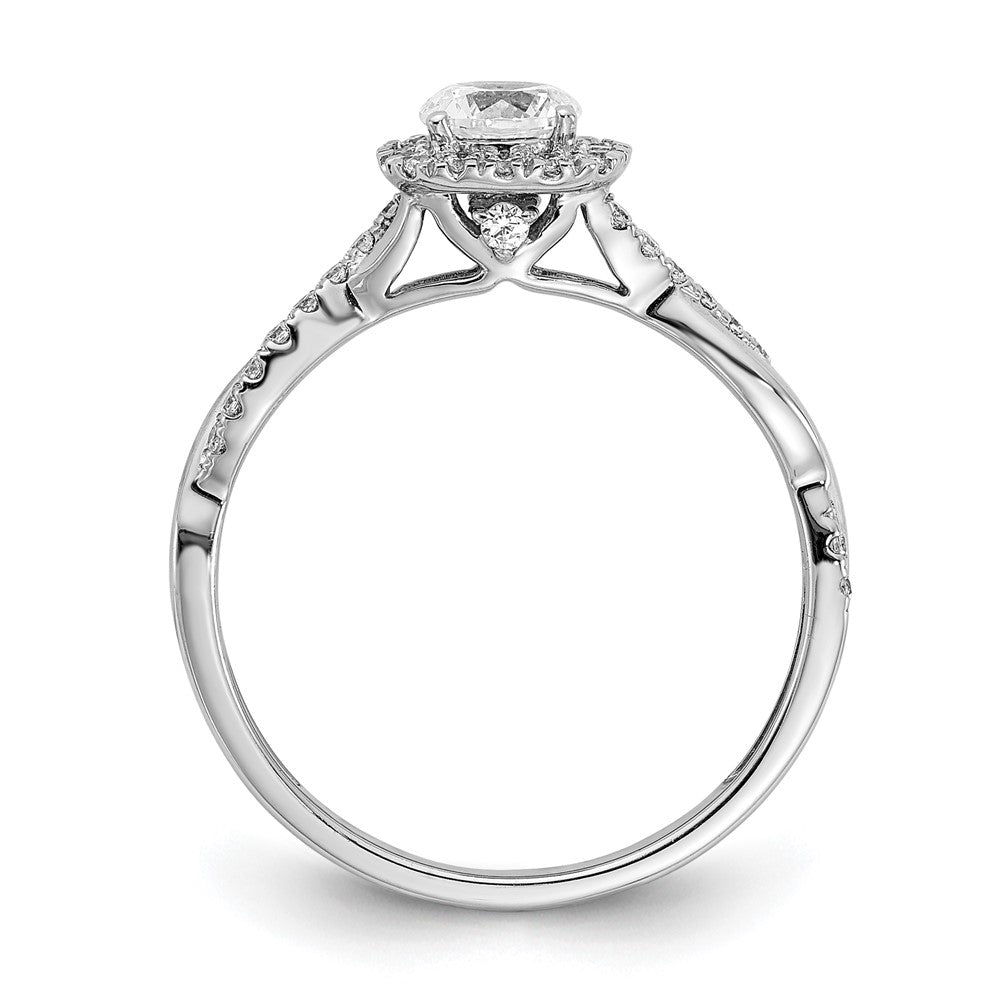 10kw 5/8ct Lab Grown Diamond VS/SI+ G+ Comp Round Halo Eng Ring