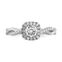 10kw 5/8ct Lab Grown Diamond VS/SI+ G+ Comp Round Halo Eng Ring