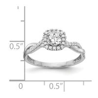 10kw 5/8ct Lab Grown Diamond VS/SI+ G+ Comp Round Halo Eng Ring