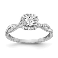 10kw 5/8ct Lab Grown Diamond VS/SI+ G+ Comp Round Halo Eng Ring