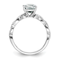 Sterling Silver Rhodium-plated White Topaz and Diamond Ring