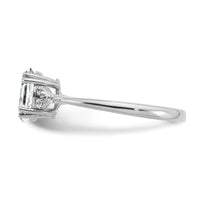 Sterling Silver Rhodium-plated White Topaz and Diamond Ring
