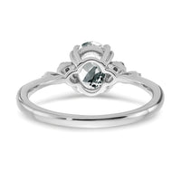 Sterling Silver Rhodium-plated White Topaz and Diamond Ring