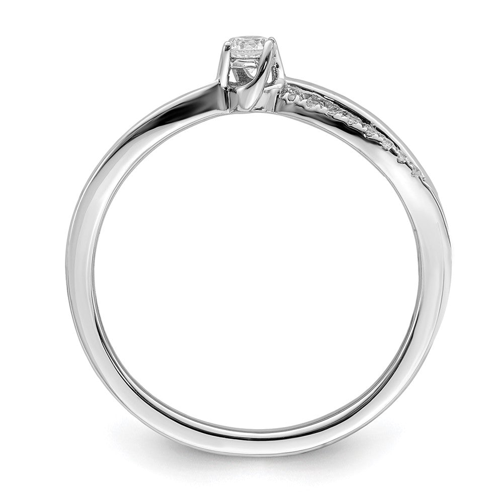 14k White Gold 1/8ct Lab Grown Diamond VS/SI+ G+ Comp Petite Eng Ring