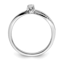 14k White Gold 1/8ct Lab Grown Diamond VS/SI+ G+ Comp Petite Eng Ring