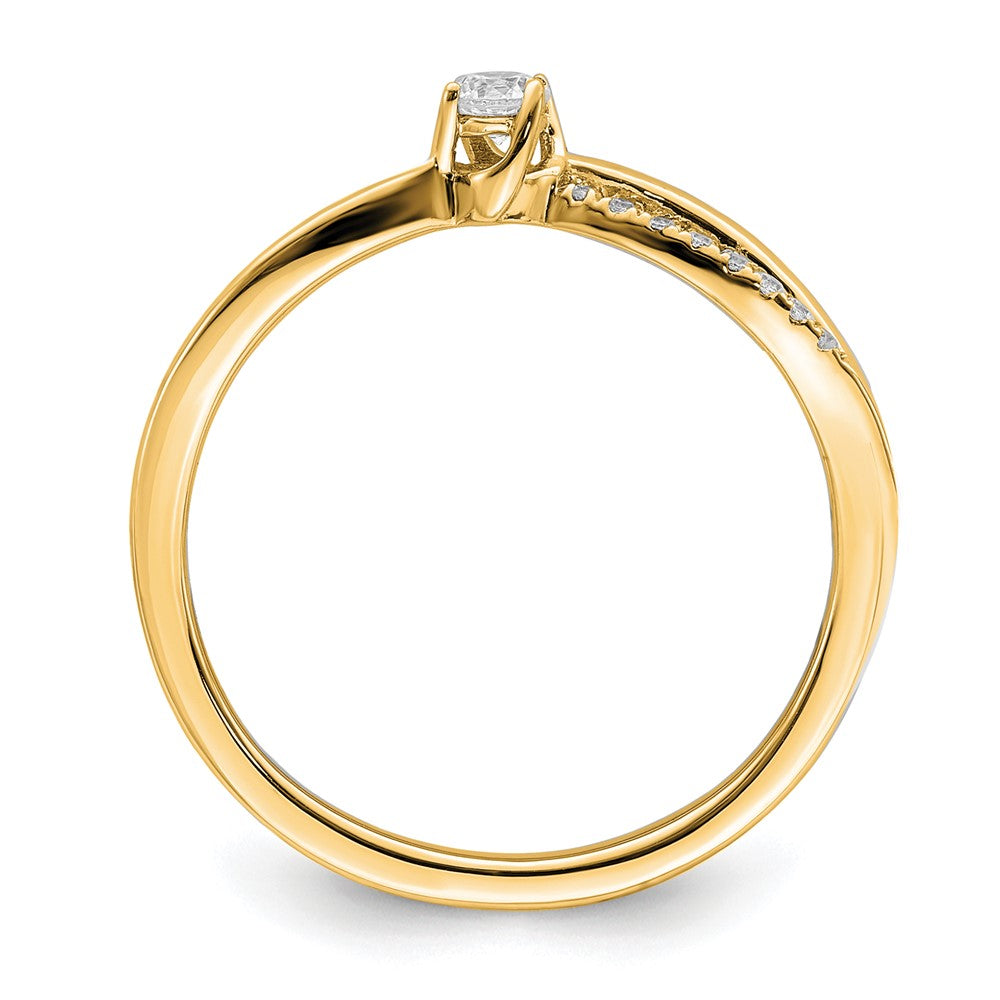 First Promise 14k 1/8ct Lab Grown Diamond VS/SI+ G+ Comp Petite Eng Ring