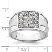 14k White Gold 1 1/2 ct Lab Grown Diamond VS/SI+ G+ Cluster Men's Ring