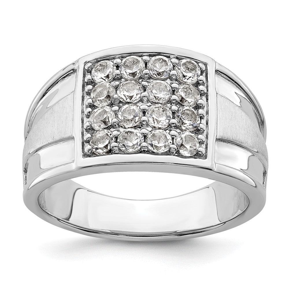 14k White Gold 1 1/2 ct Lab Grown Diamond VS/SI+ G+ Cluster Men's Ring