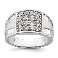 14k White Gold 1 1/2 ct Lab Grown Diamond VS/SI+ G+ Cluster Men's Ring