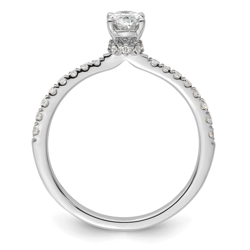 14kw 1/4ct Lab Grown Diamond VS/SI+ G+ 1/2ct Oval Semi Solitaire Eng Ring