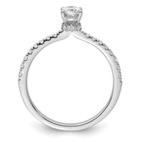 14kw 1/4ct Lab Grown Diamond VS/SI+ G+ 1/2ct Oval Semi Solitaire Eng Ring
