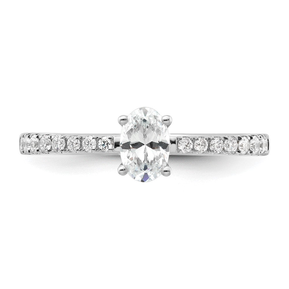14kw 1/4ct Lab Grown Diamond VS/SI+ G+ 1/2ct Oval Semi Solitaire Eng Ring