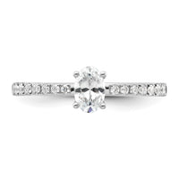 14kw 1/4ct Lab Grown Diamond VS/SI+ G+ 1/2ct Oval Semi Solitaire Eng Ring