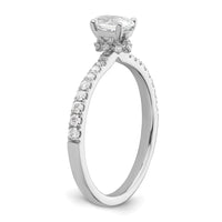 14kw 1/4ct Lab Grown Diamond VS/SI+ G+ 1/2ct Oval Semi Solitaire Eng Ring