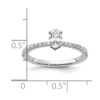 14kw 1/4ct Lab Grown Diamond VS/SI+ G+ 1/2ct Oval Semi Solitaire Eng Ring