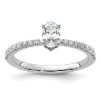 18kw 1/4ct Lab Grown Dia VS/SI+ G+ 1/2ct Oval Semi Solitaire Eng Ring