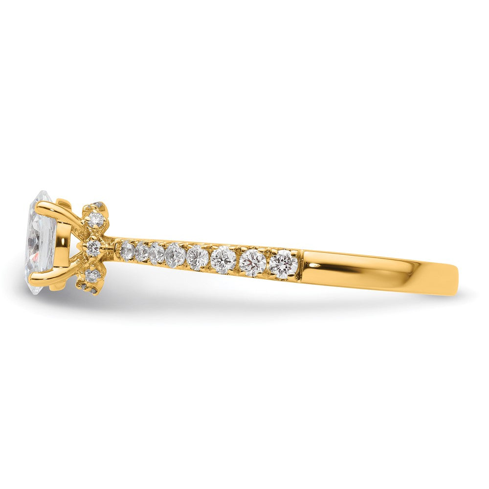 14k 1/4ct Lab Grown Diamond VS/SI+ G+ 1/2ct Oval Semi Solitaire Eng Ring