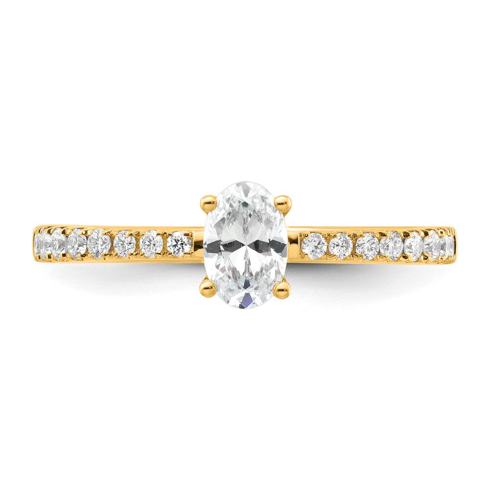 14k 1/4ct Lab Grown Diamond VS/SI+ G+ 1/2ct Oval Semi Solitaire Eng Ring