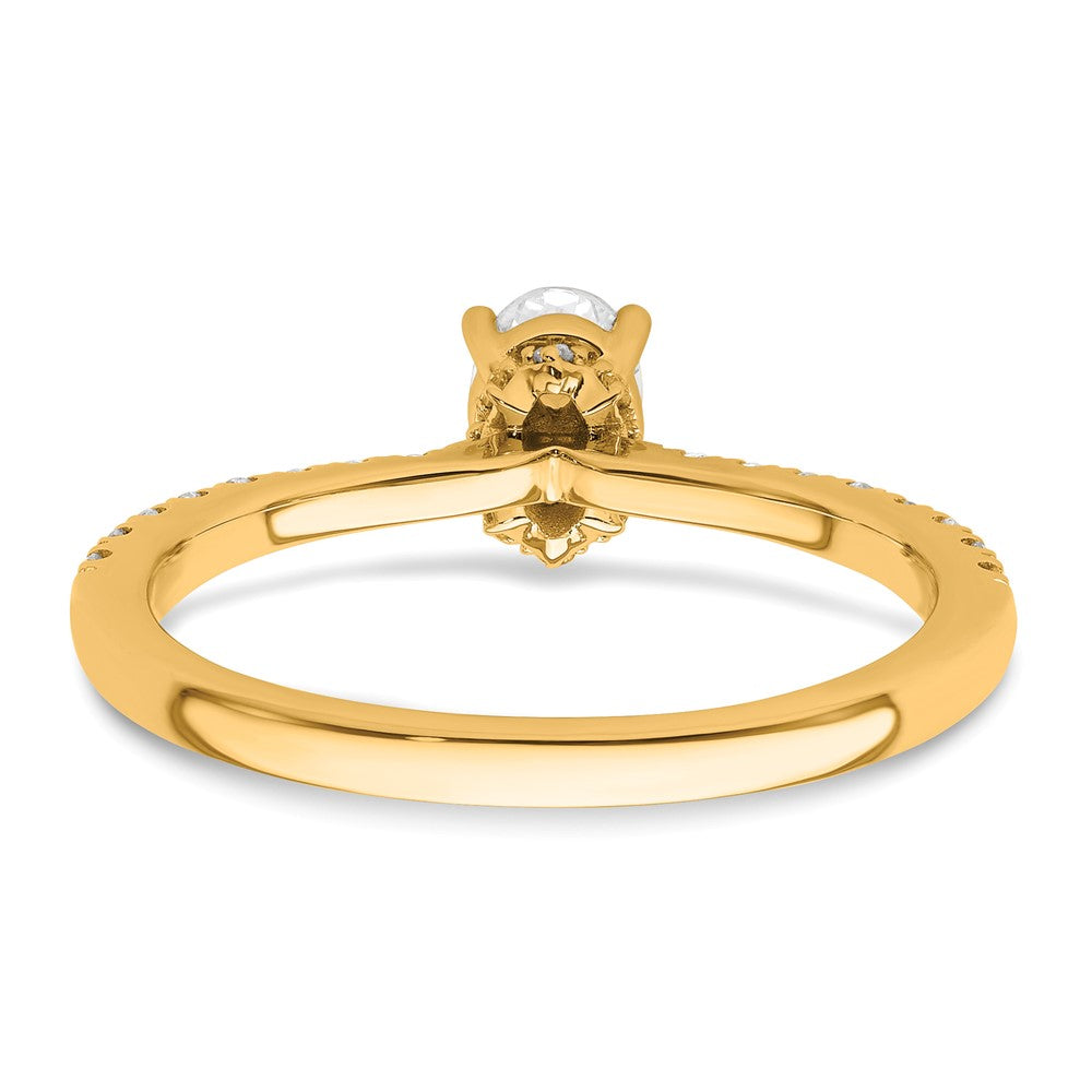 14k 1/4ct Lab Grown Diamond VS/SI+ G+ 1/2ct Oval Semi Solitaire Eng Ring