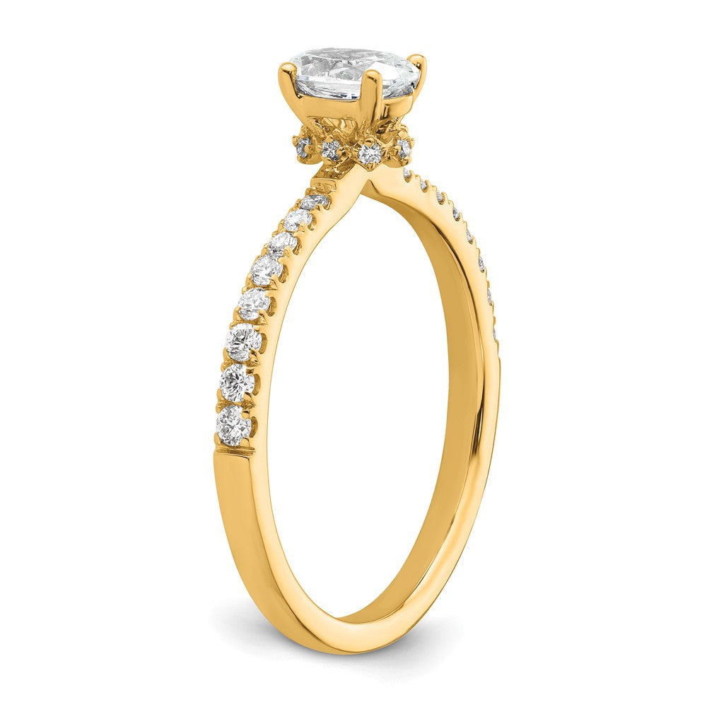 14k 1/4ct Lab Grown Diamond VS/SI+ G+ 1/2ct Oval Semi Solitaire Eng Ring