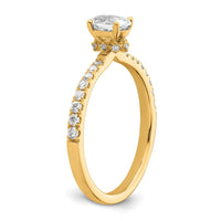 14k 1/4ct Lab Grown Diamond VS/SI+ G+ 1/2ct Oval Semi Solitaire Eng Ring