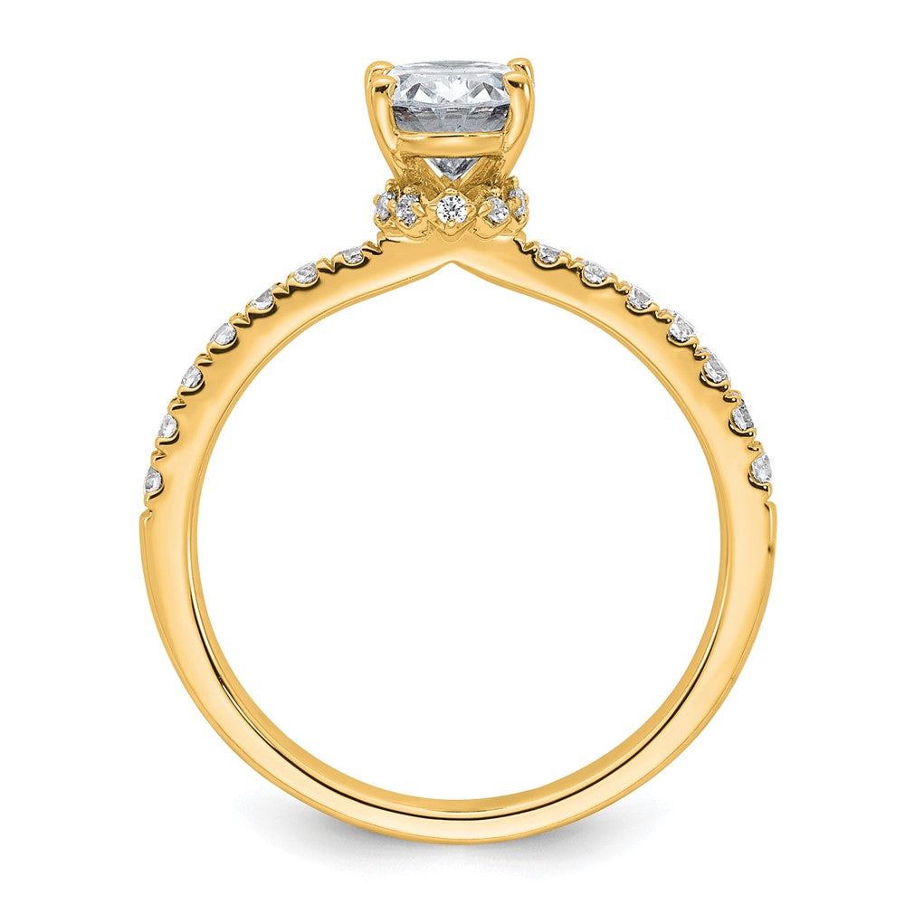 14k 1/4ct Lab Grown Diamond VS/SI+ G+ 1ct Oval Semi Solitaire Eng Ring